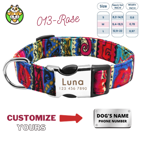 Personalized Dog Collar  With Engraved Name