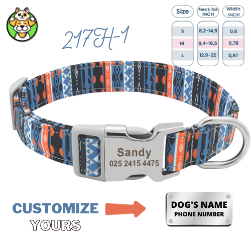 Personalized Dog Collar  With Engraved Name