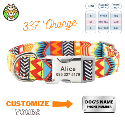 Personalized Dog Collar  With Engraved Name